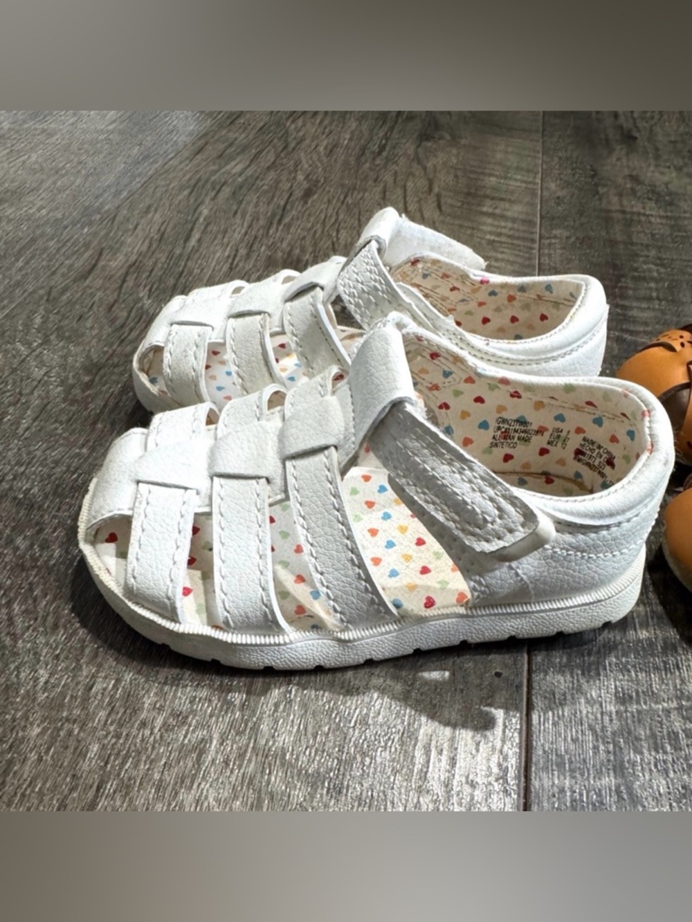 Toddler Girls White Closed Toe Sandals size 5